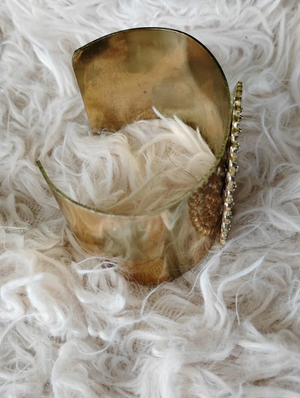 Gold-Tone Filigree Cuff Bracelet - Elegant Women's Accessory